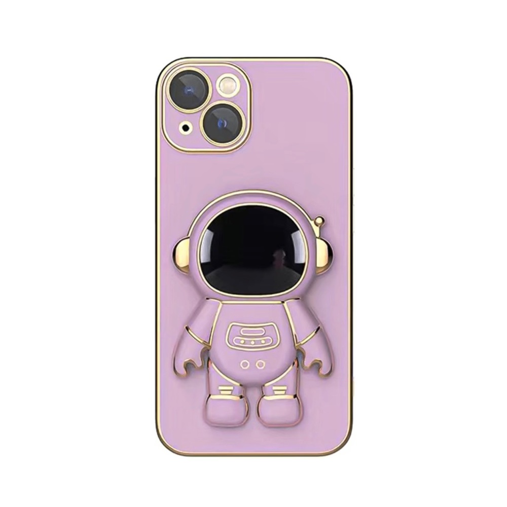 Electroplated Astronaut Phone Case With Hidden Stand For iPhone 11 12 13 Promax